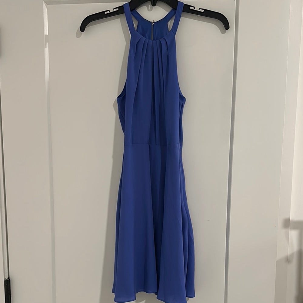Elegant Blue Halter Dress